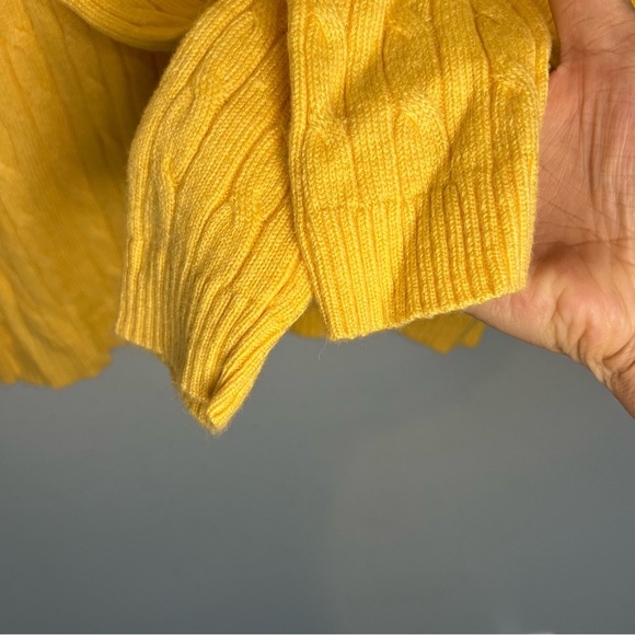 Tommy Hilfiger Womens Wool Alpaca Blend Sweater Fisherman Yellow Sz XL Academia - Picture 6 of 10